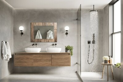 Espelho com moldura decorada Tábuas de piso de madeira