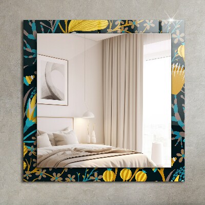 Espelho decorativo Padrões de flores e folhas