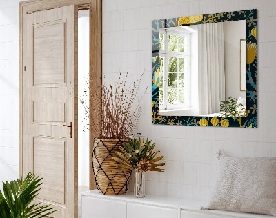 Espelho decorativo Padrões de flores e folhas