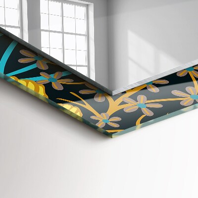 Espelho decorativo Padrões de flores e folhas