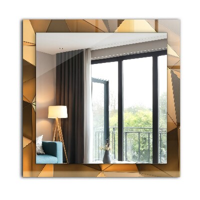 Espelho com moldura decorada Padrões geométricos dourados
