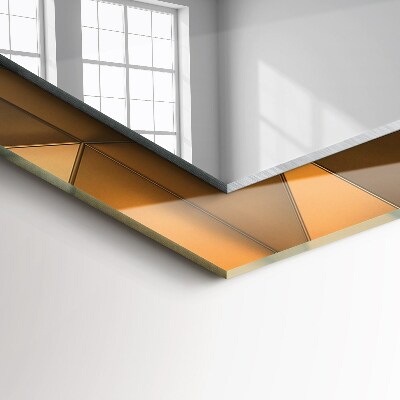 Espelho com moldura decorada Padrões geométricos dourados