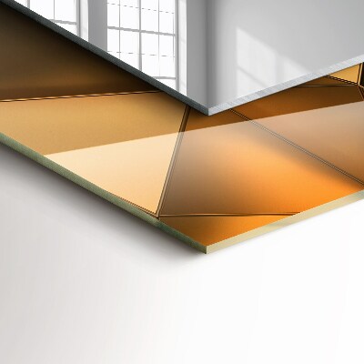 Espelho com moldura decorada Padrões geométricos dourados