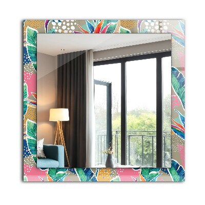 Espelho decorativo Flores e folhas