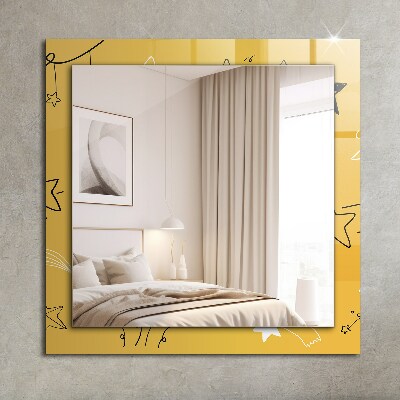 Espelho com moldura decorada Desenhos de várias estrelas