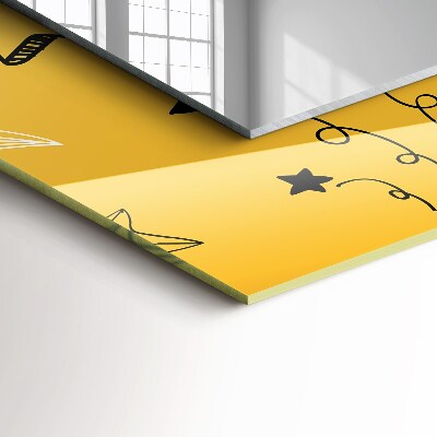 Espelho com moldura decorada Desenhos de várias estrelas