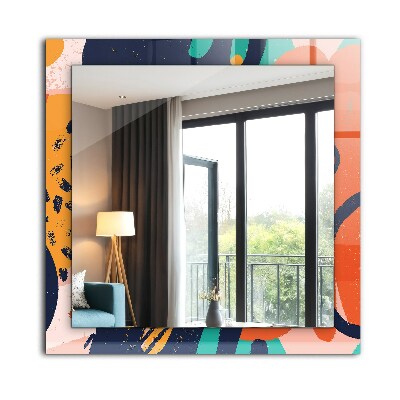 Espelho com moldura decorada Gráficos coloridos abstratos