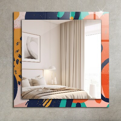 Espelho com moldura decorada Gráficos coloridos abstratos
