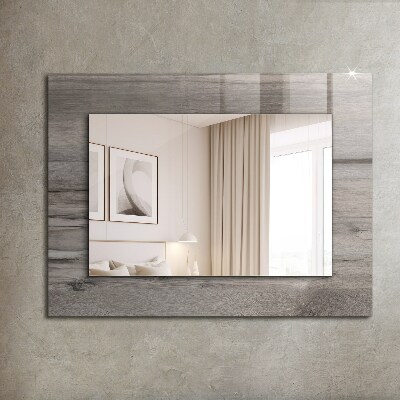 Espelho com moldura decorada Textura de placa de madeira