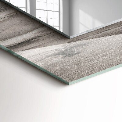 Espelho com moldura decorada Textura de placa de madeira