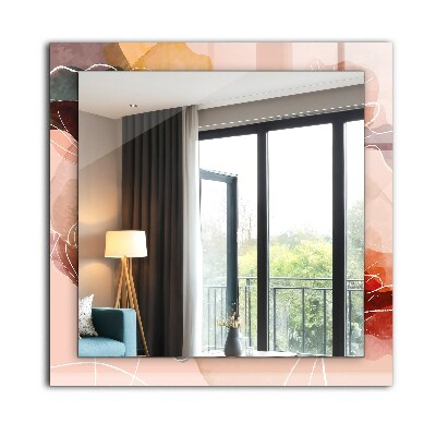 Espelho com moldura decorada Padrões florais abstratos