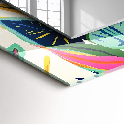 Espelho decorativo Padrão de folhas coloridas