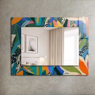 Espelho com moldura decorada Flores abstratas coloridas