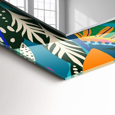 Espelho com moldura decorada Flores abstratas coloridas