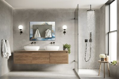 Espelho com moldura decorada Montanhas no nevoeiro