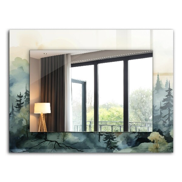 Espelho decorativo Floresta no nevoeiro