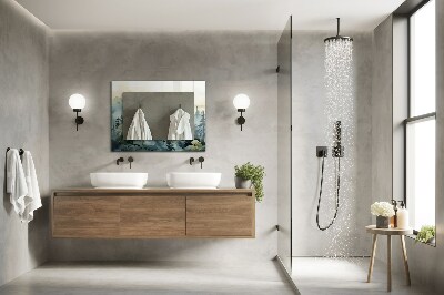 Espelho decorativo Floresta no nevoeiro