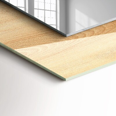 Espelho com moldura decorada Textura de placa de madeira