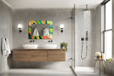 Espelho com moldura decorada Padrões coloridos abstratos