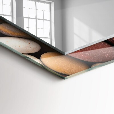 Espelho com moldura decorada Pedras lisas coloridas