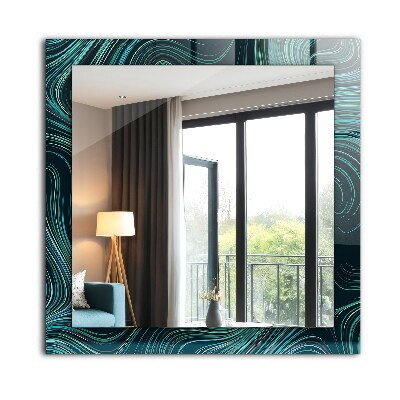 Espelho com moldura decorada Padrões de linhas abstratas
