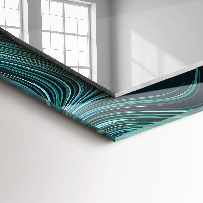 Espelho com moldura decorada Padrões de linhas abstratas