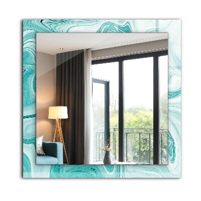 Espelho com moldura decorada Padrão abstrato de mármore