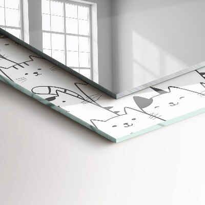 Espelho decorativo gatos felizes