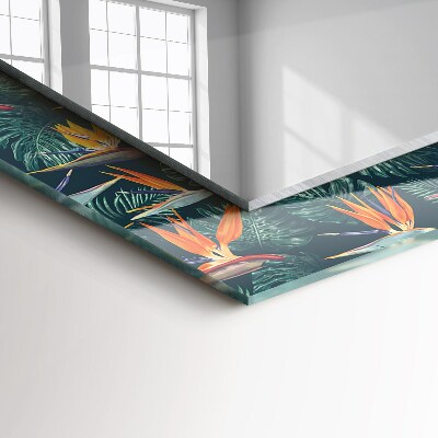 Espelho com moldura decorada Flores e folhas