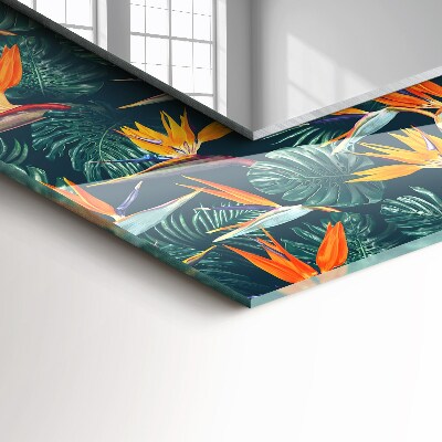 Espelho com moldura decorada Flores e folhas