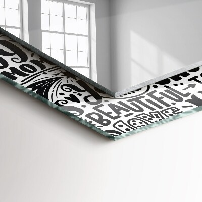 Espelho decorativo Inscrições motivacionais manuscritas