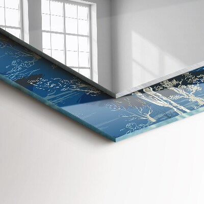 Espelho com moldura decorada Paisagem de árvores