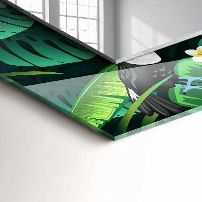 Espelho com moldura decorada Tucanos saem da selva