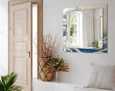 Espelho decorativo A Grande Onda de Kanagawa