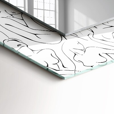 Espelho decorativo Esboço de silhueta feminina