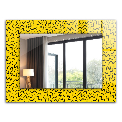 Espelho decorativo Padrão abstrato amarelo