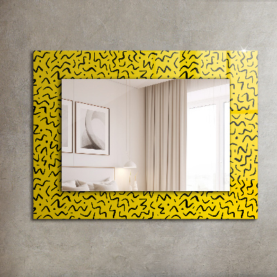 Espelho decorativo Padrão abstrato amarelo