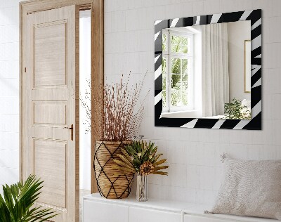 Espelho com moldura decorada Geometria em preto e branco