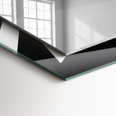 Espelho com moldura decorada Geometria em preto e branco