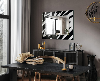 Espelho com moldura decorada Geometria em preto e branco