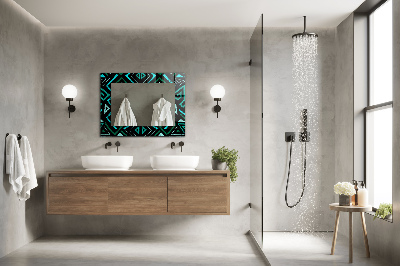 Espelho decorativo Padrão geométrico turquesa