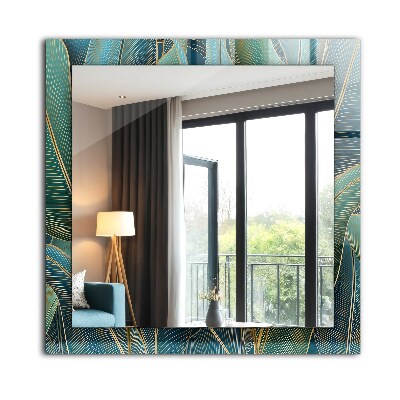Espelho com moldura decorada Linhas de folhas