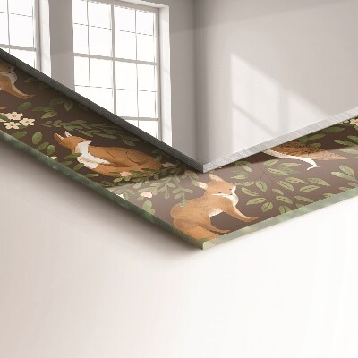 Espelho com moldura decorada A Raposa e a Coruja