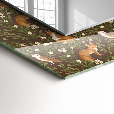 Espelho com moldura decorada A Raposa e a Coruja