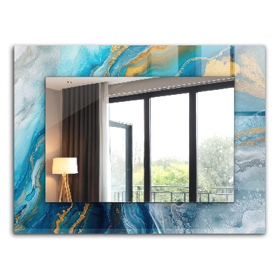 Espelho com moldura decorada Resina de mármore abstrata