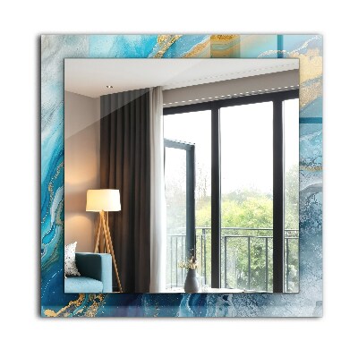 Espelho com moldura decorada Resina de mármore abstrata