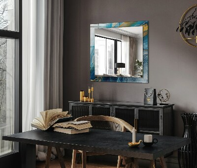 Espelho com moldura decorada Resina de mármore abstrata