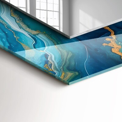 Espelho com moldura decorada Resina de mármore abstrata