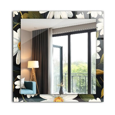 Espelho decorativo Folhas de margarida branca