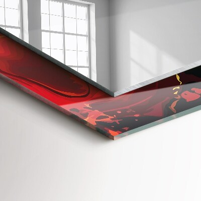 Espelho com moldura decorada Lava Abstrata